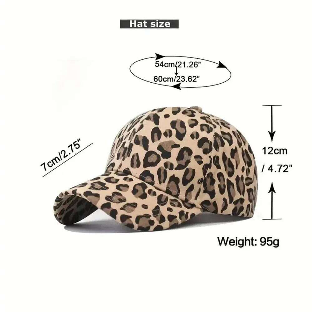 Trendy Unisex Leopard Print Baseball Cap, Stylish Round Top Hat for Outdoor Sun Protection Casual Lovers Ins Duckbill Cap Y260304