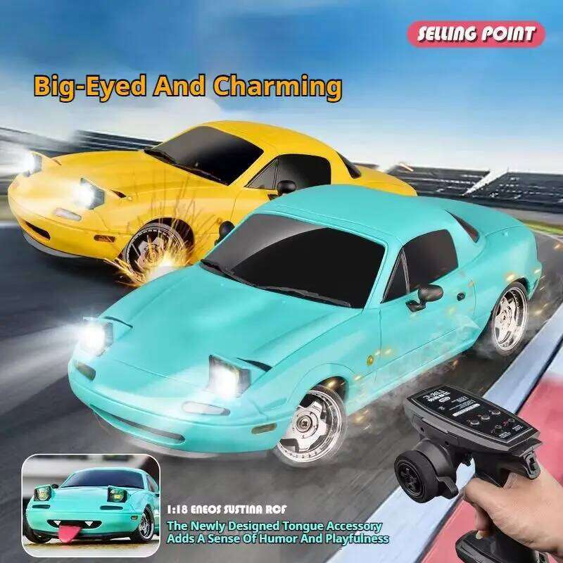 New 1:18 Adorable Mx-5 Miata Rx7 Rc Drift 2.4g Esp Gyro Flip-Up Light Full Scale Remote Control Toy Car Kid Adult Xmas Gift C260305