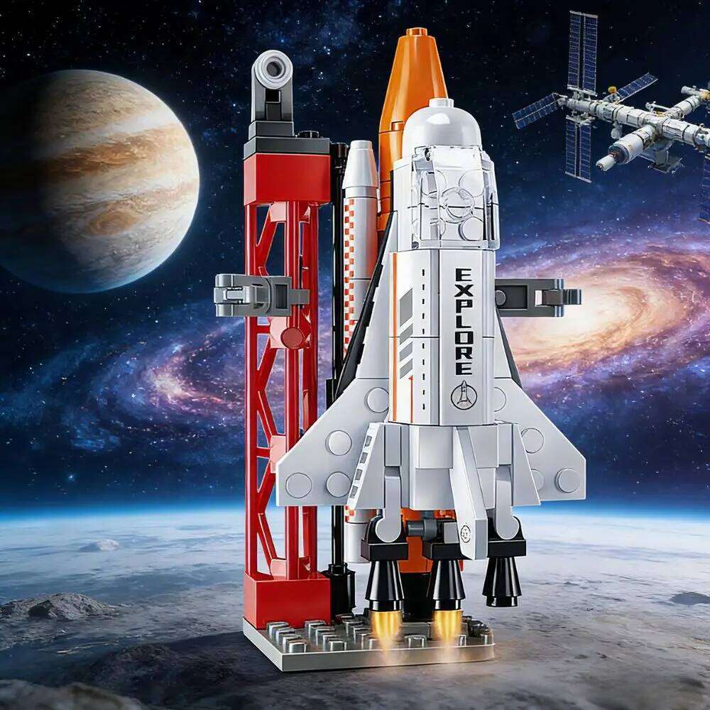 TOYLINX 115PCS Launch Spaceship Shuttle Building Blocks Set Exploration Construction Rocket Toy Bricks Space for Boys Girl Z260305