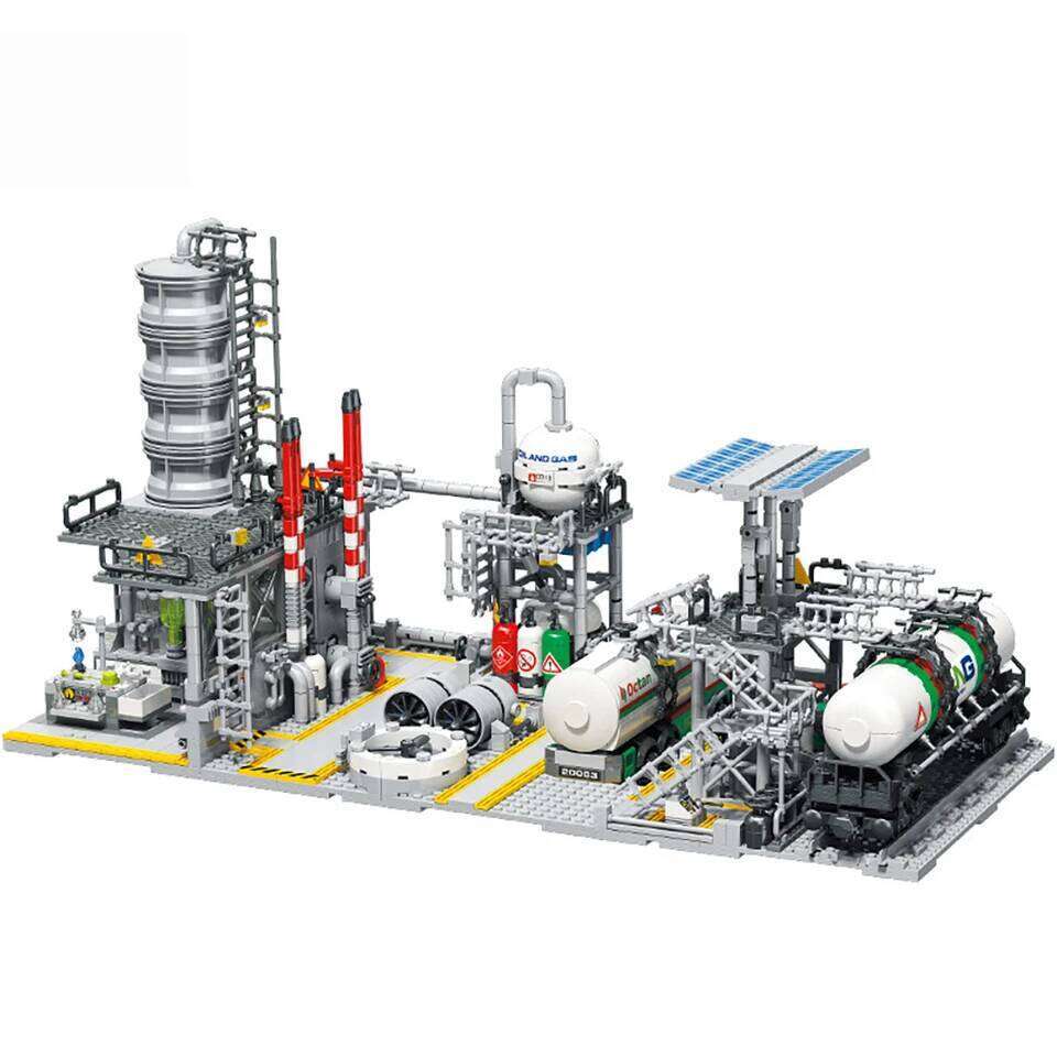 3 in 1 Assembly Street View Building Blocks Natural Gas Storage Center Laboratory Transport Station City Series Collection Z260306