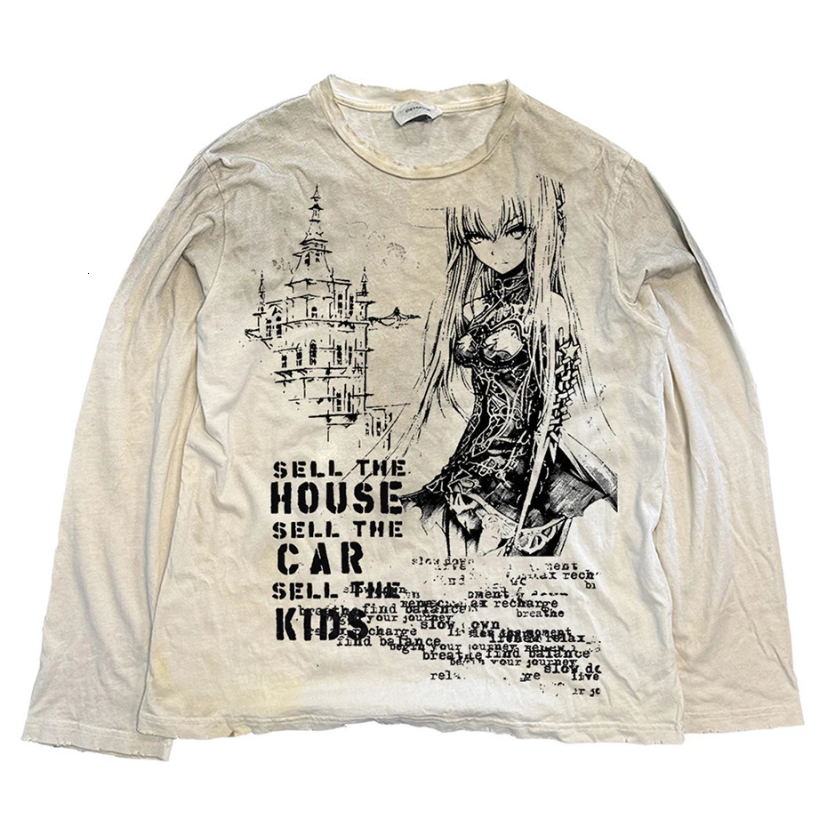 Anime Graphic Vintage T Shirts Y2K Harajuku Oversized Tee Tops Punk Gothic Tshirt Streetwear Hip Hop T-shirts Unisex 260303