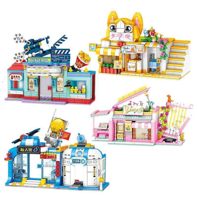 Creative Space Museum Model Girl Series Pet Hospital Building Block Theater DIY Assembly Enducational Decor Toys For Kids Gifts Z260305