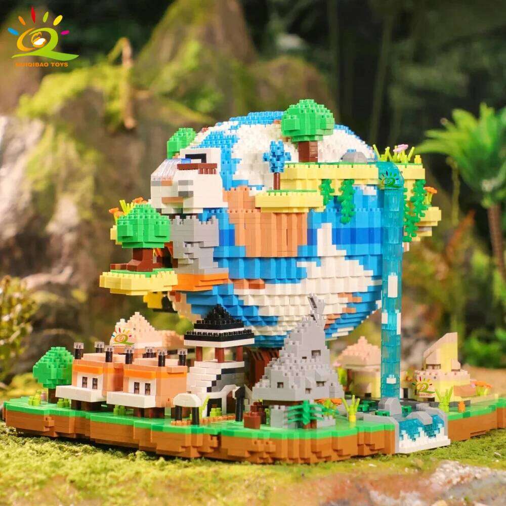 HUIQIBAO 5452PCS MOC The Earth Village Model Micro Building Blocks Architecture Style Brick for Kid Children Construction Toys Z260306