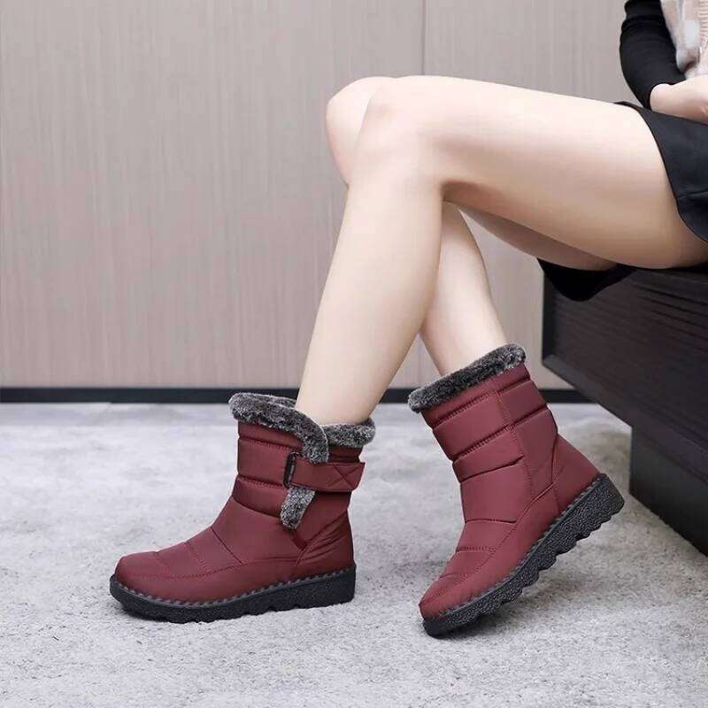 Waterproof Winter for 2023 New Faux Fur Long Platform Snow Warm Cotton Couples Shoes Plush Woman Ankle Fashion Boots