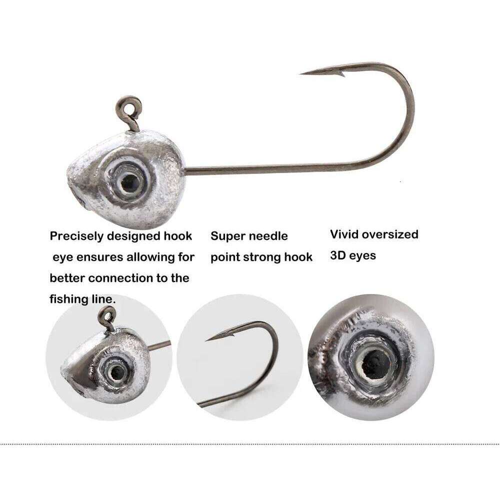 Grouper Crank Jig Head Leaded 0.5g 1g 2g 3g 4g 5g Fly Fishing Rockfish Game Jigs Lure Soft Worm Bait Hook Tool S260305
