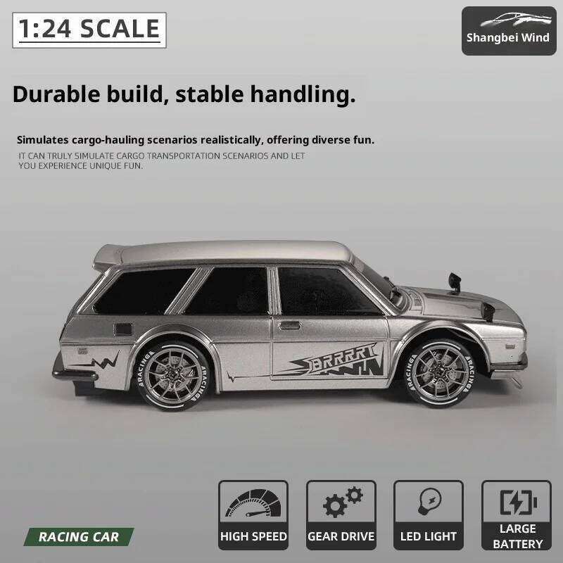 1/24 Simulation RC Drift Racing Car 4WD High Speed with Light 2.4G Radio Controlled Vehicle Model Race Competition Toy for Boys C260305