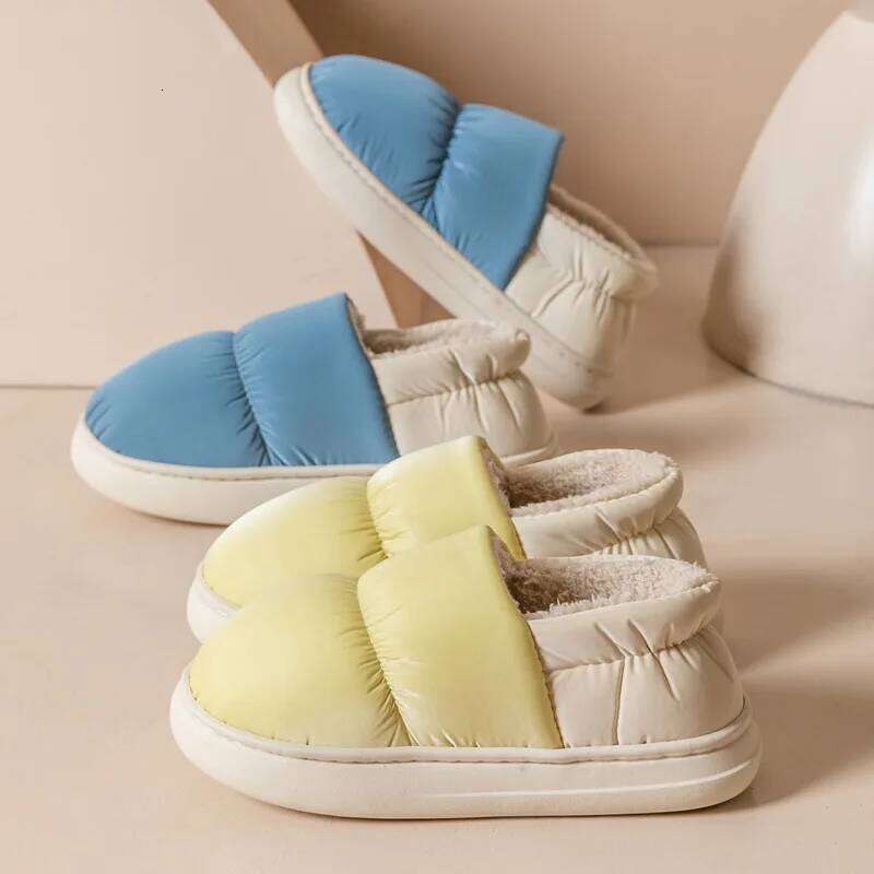 Litfun Winter Plush Lining Soft Sole Cozy Indoor EVA Bottom Slides Fuzzy Warm Outdoor Women's Slippers