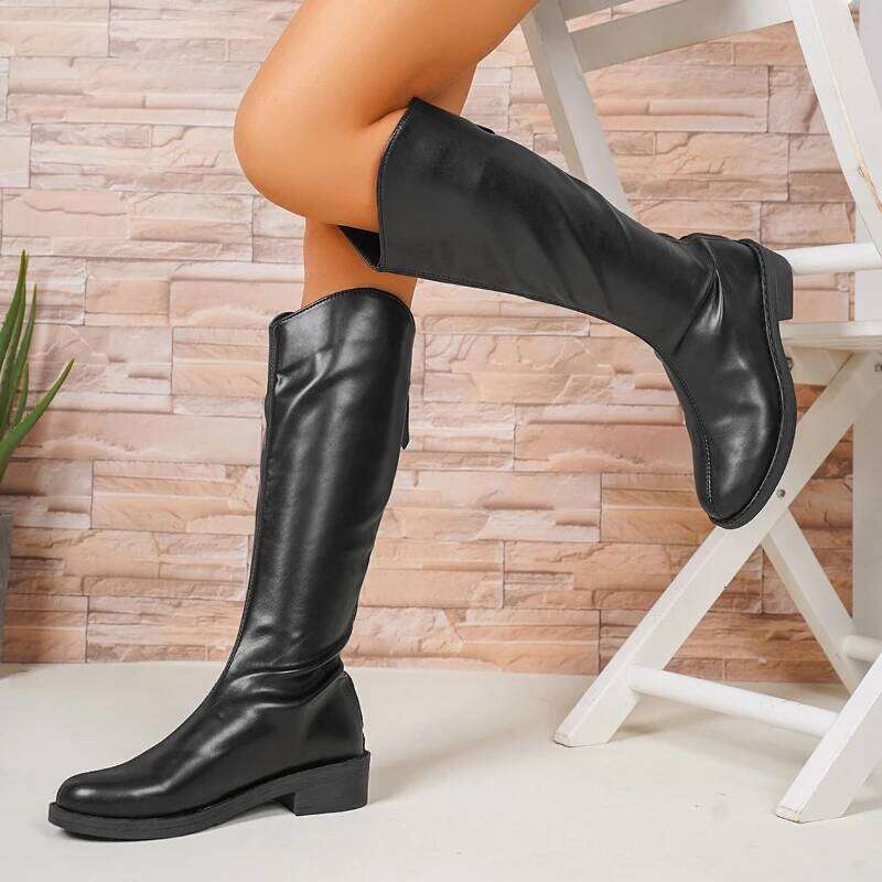 2025 new style with simple and fashionable back zipper soft sole comfortable midsole women's fashion boots
