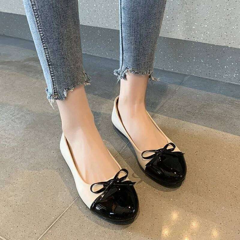 Flats Comfort Ballerina 2025 Summer New Shallow Mouth Non-slip Ladies Loafers Elegant Bowknot Women Single Shoes