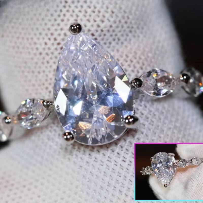 GRA Vvs Moissanite Solid Gold 10K 14K 18K 925 Silver Diamond Engagement Rings-Emerald Radiant Oval Pear Cut for Women Men