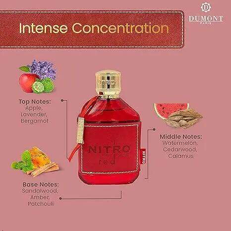 Nitro Red Dumont MEN Fragrance Middle Eastern Arabic Men's Women's Perfume Long-lasting 100ml 26H0306