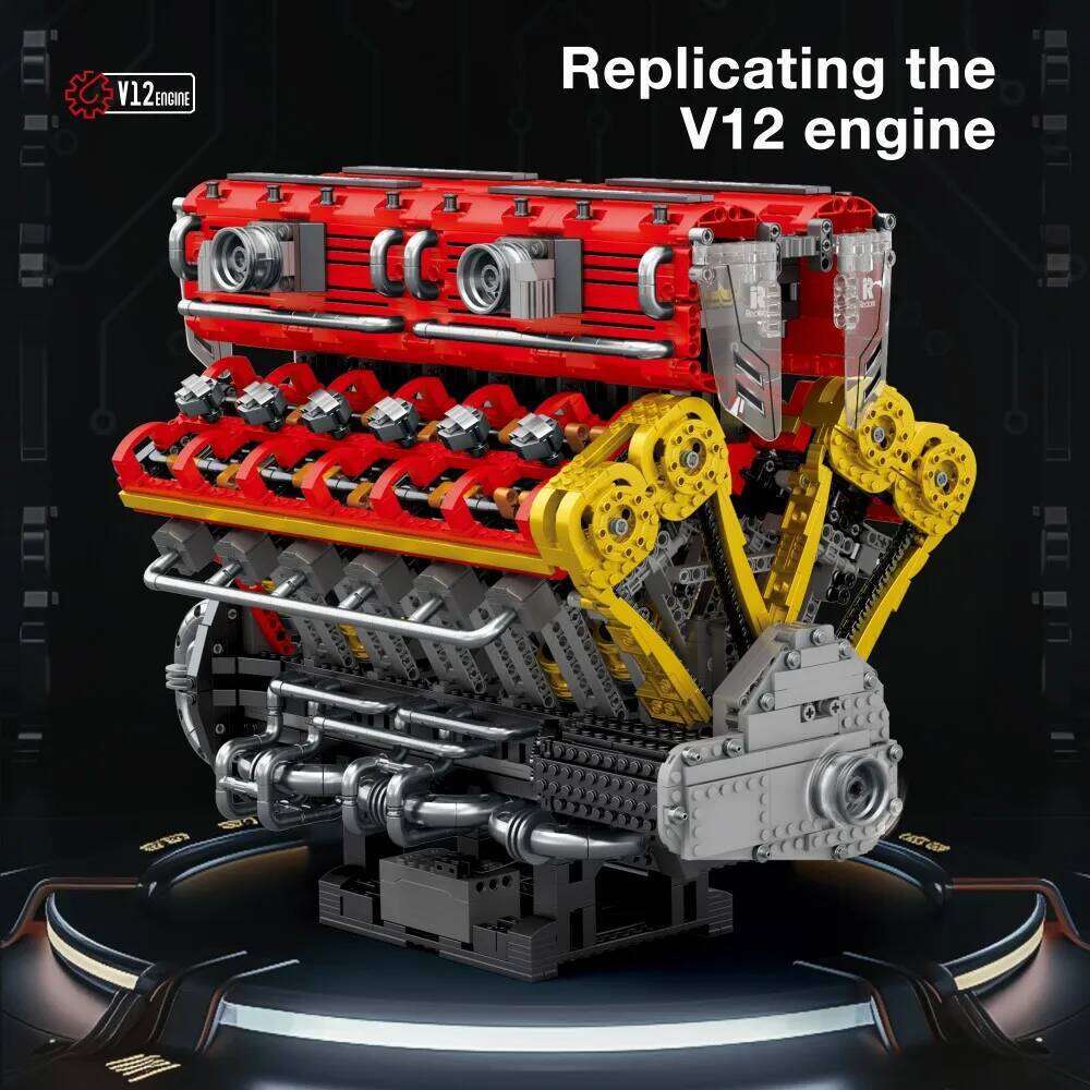 4719PCS V12 Engine Model Building Blocks Technology Bricks Kit With Display Stand Adult Gift Children's Educational DIY Toys Z260306