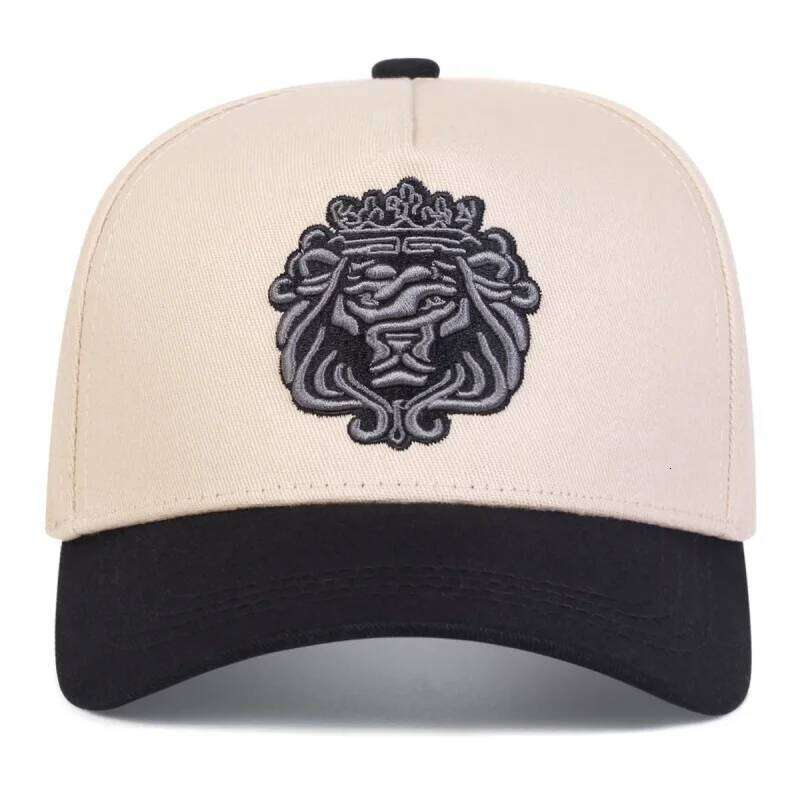 Unisex Crown Lion Embroidery Baseball Caps Spring and Autumn Outdoor Adjustable Casual Hats Sunscreen Hat Y260304