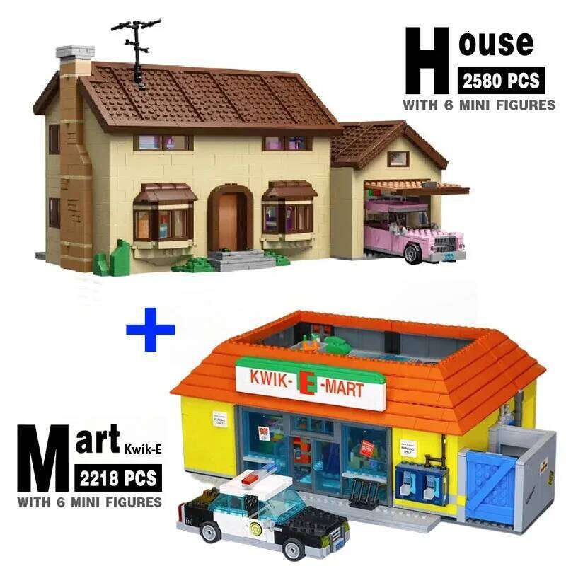 2025 filmserie Simpson Kwik-E-Mart huis model Street view bouwstenen kinderspeelgoed Kerstcadeaus Z260305
