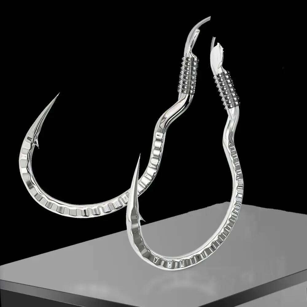 10pcs Fish Scale Patterned Hook High Carbon Steel Sharp Barbed Automatic Flip Fishhook Anti Slip Fishing Tackle Carp S260305