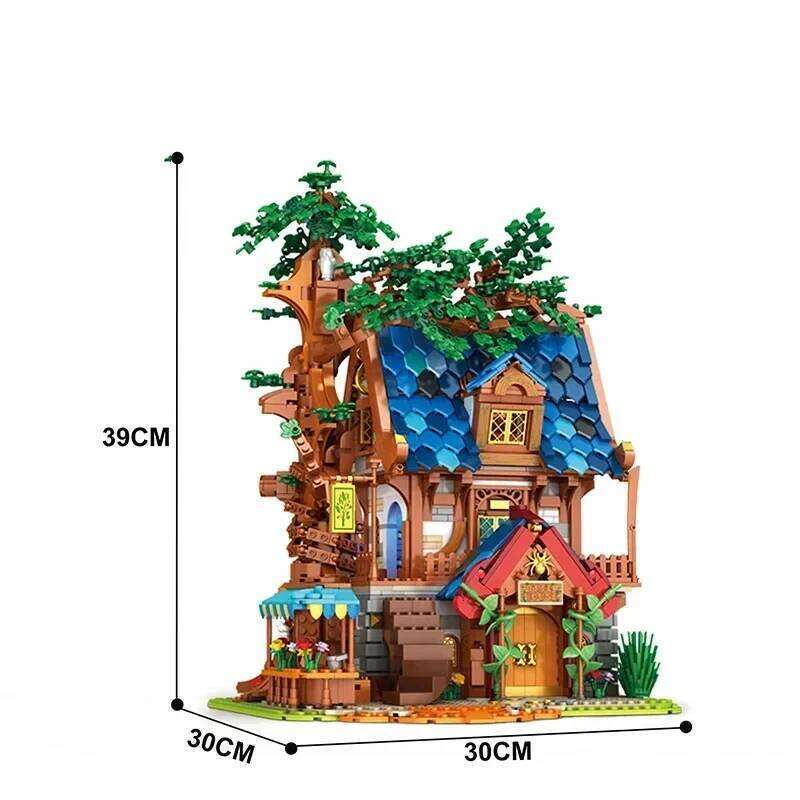 2566PCS Tree House Building Blocks Medieval European City Street View Series MOC Model Bricks Toys For Children's Birthday Gifts Z260305