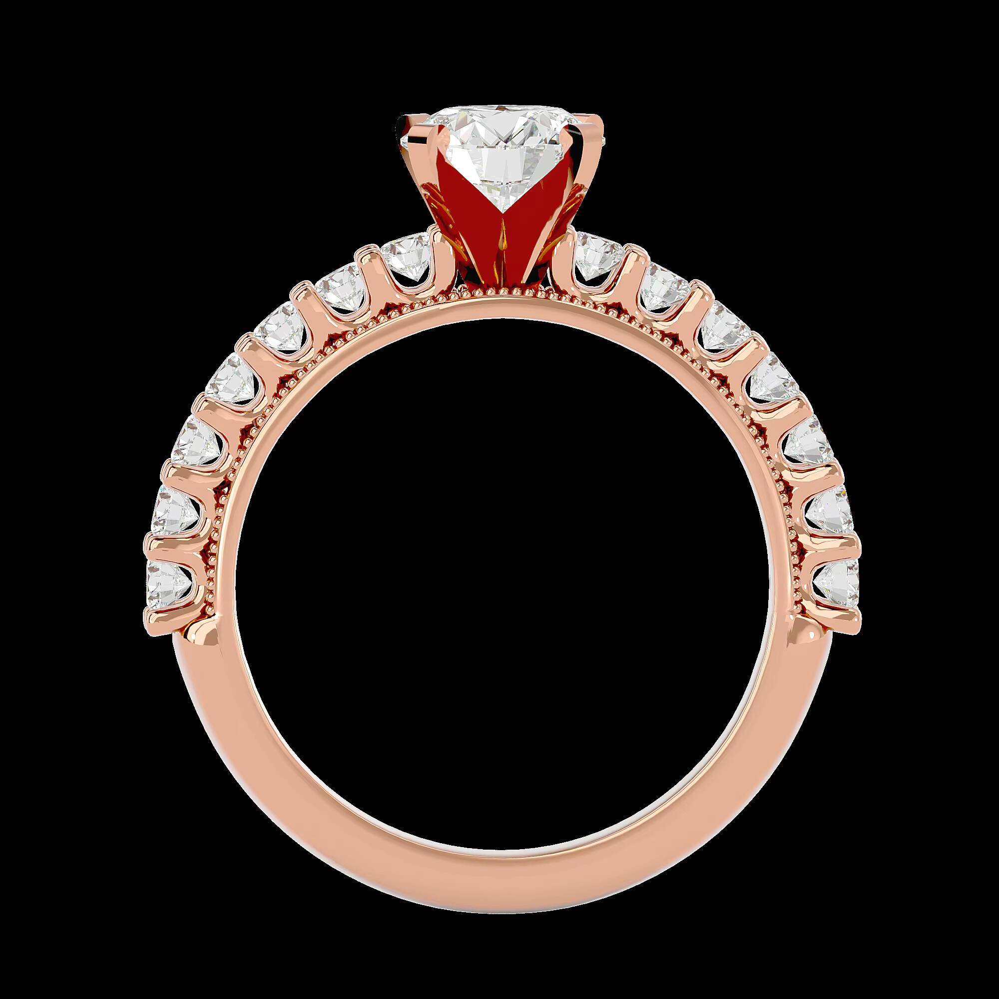 Allison 14K Yellow Gold Solitaire Ring Princess Emerald Oval Cut Diamonds Rhodium Plated IGI Certified Hip-Hop Romantic Style