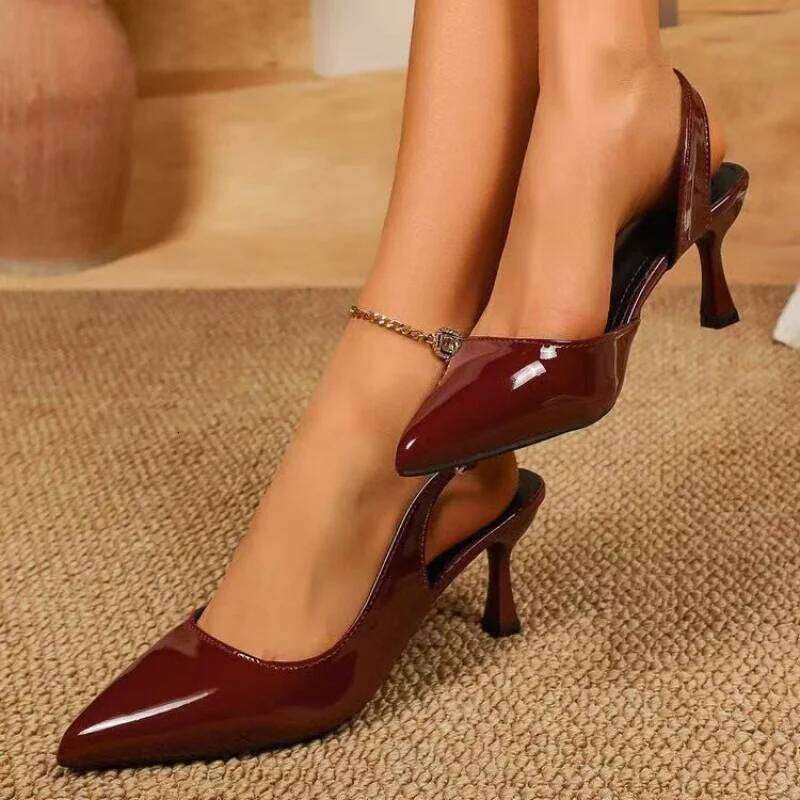 2026 Spring/Summer Women Plus Size Mule Sandals Sexy Pointed Toe Stiletto Heels | Elegant Back Strap Party Pumps
