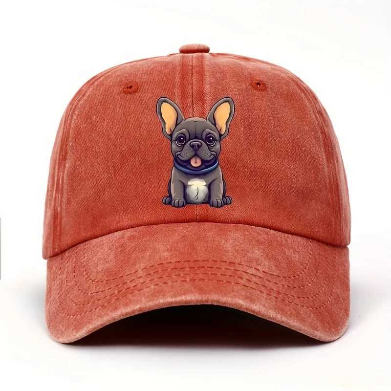 Fantasy dog printed cotton baseball cap adjustable for both men and women duck tongue cap suitable for outdoor sun protection S260306