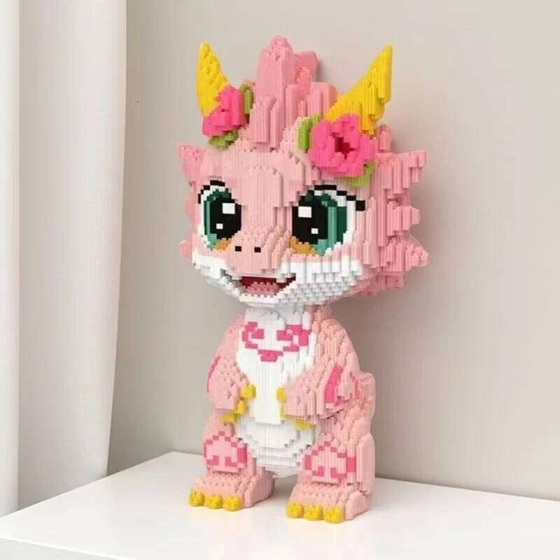 5658 High-Quality Peach Blossom Dragon Building Blocks, Adult Desktop Decoration Toys and Birthday Thanksgiving Gifts, Christmas Gifts Z260305