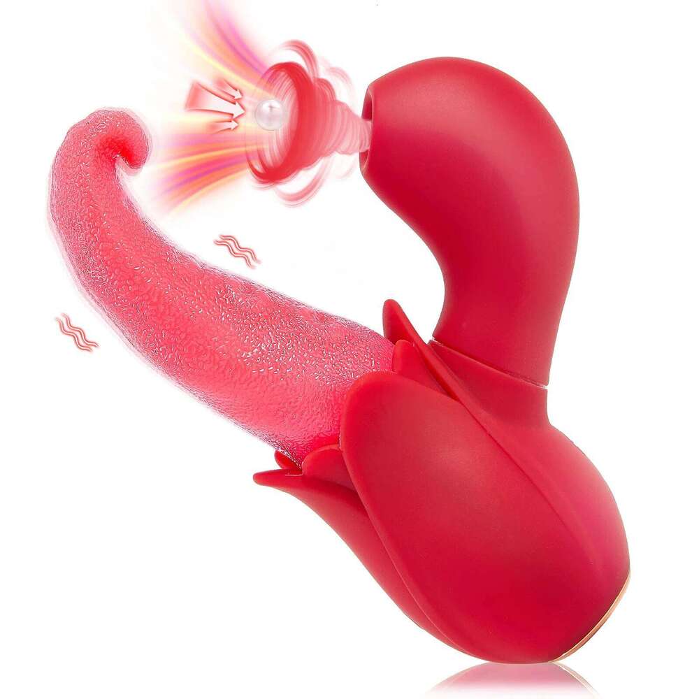 Couple Intimate 10-Speed Vibrator - Suction & Tongue Licking, G-Spot Stimulator Waterproof Adult Products Sex Toy W260305