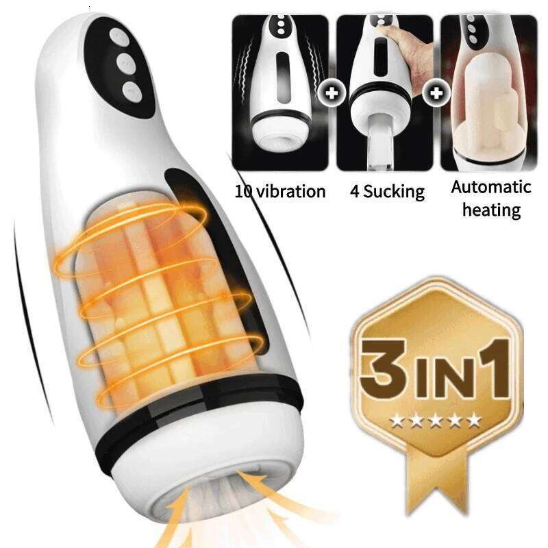 Smart Male Masturbator with Suction & Thrusting Heating Automatic Stroker Penis Exercise, Hands-Free Adult Sex Toys for Men W260305