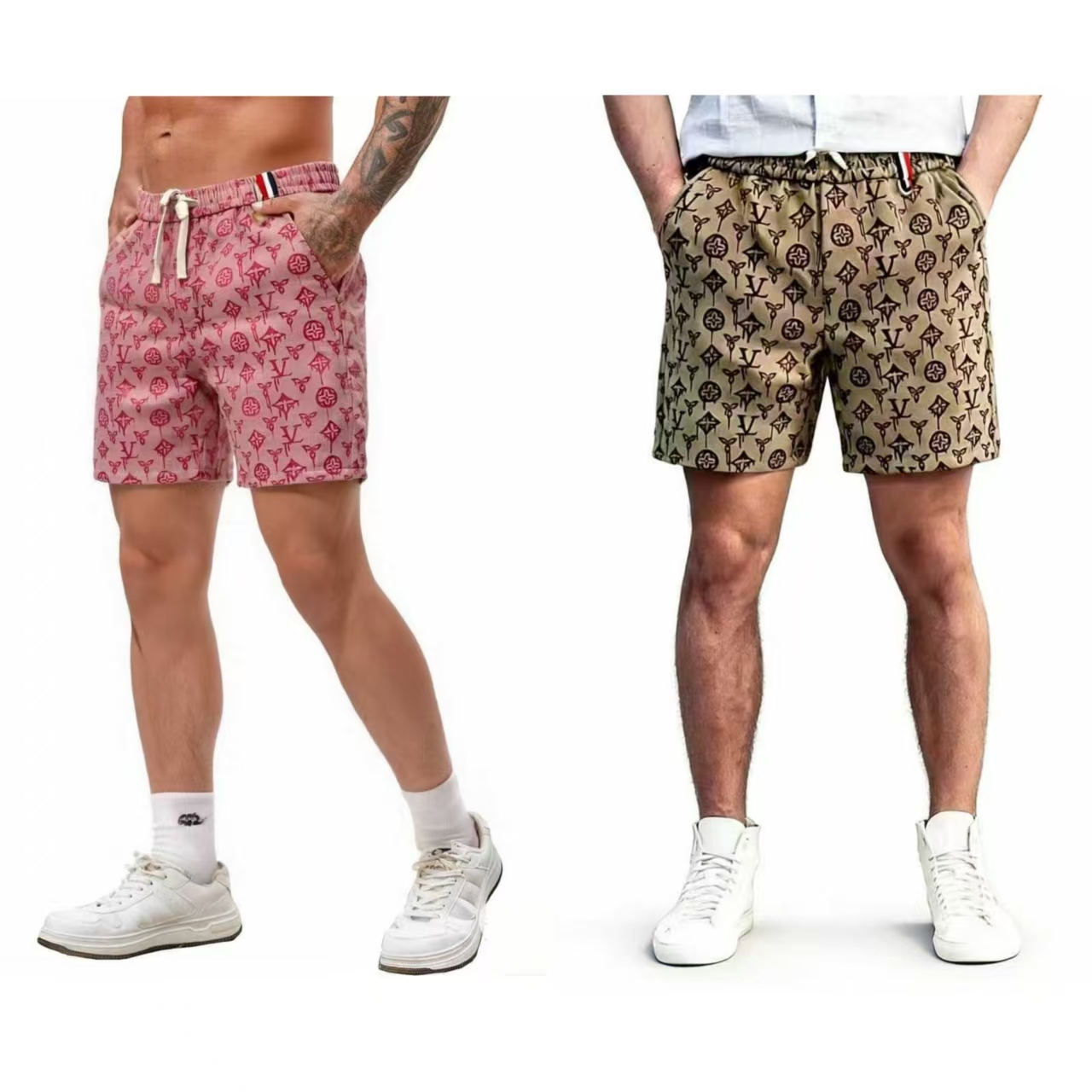 Men's Pants Retro Shorts Casual American Style Cotton Blend Five-Point Fit Summer Fashionable Model Straight Leg Jeans