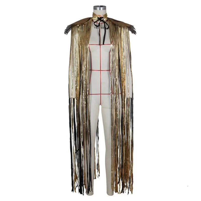 CPSYMYM Gothic Sequin Fringe Tassel Wings Cover Ups Unisex Y2K Cosplay Costumes Capes Streetwear Beach Party Shawl Cloak 260228