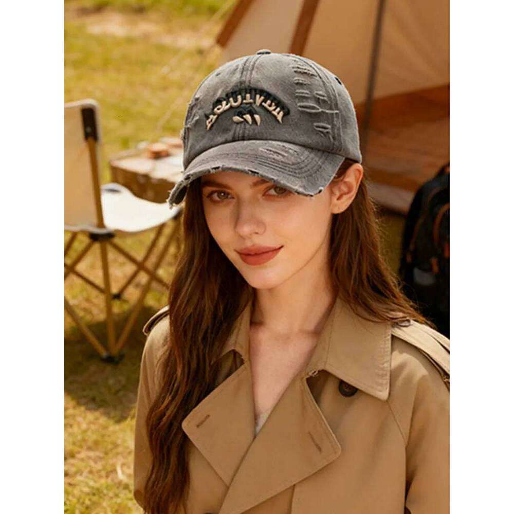 Single Pack Minimalist Casual Versatile Washed Baseball Cap with Fashion Embroidered Letters for Sun Protection Y260304