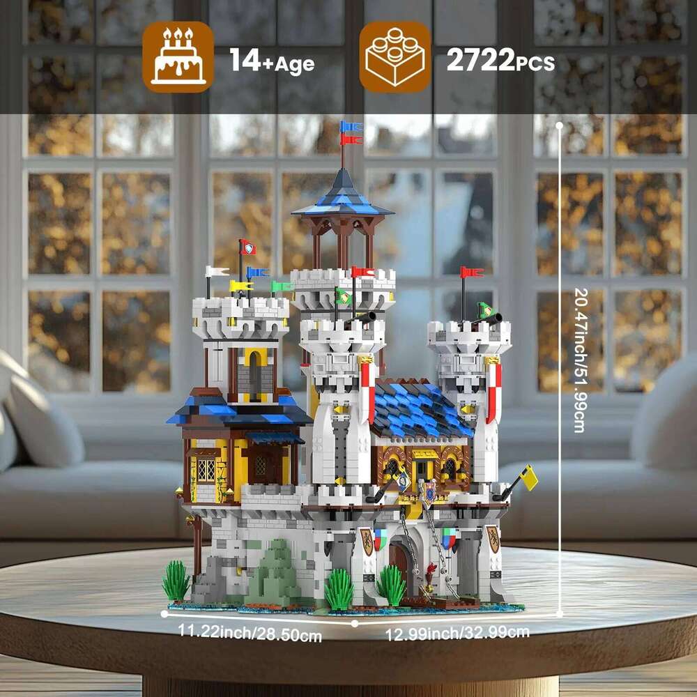 2722PCS Medieval Castle Kits Creative 3 in 1 House Building Model Adults Collection Architecture Set Toys Gift for Boys Z260306
