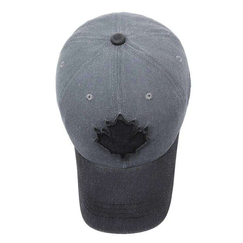 European American Maple Leaf Retro Baseball Men and Women Washed Cotton Duck Tongue Spring Summer Outdoor Color Matching Hat Y260304