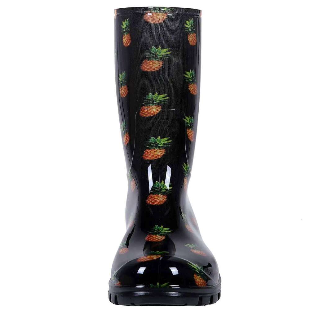 Litfun Summer For Women Fashion Printed Rain Outdoor Work Anti-Slip Waterproof Boots Comfortable Rubber Shoes