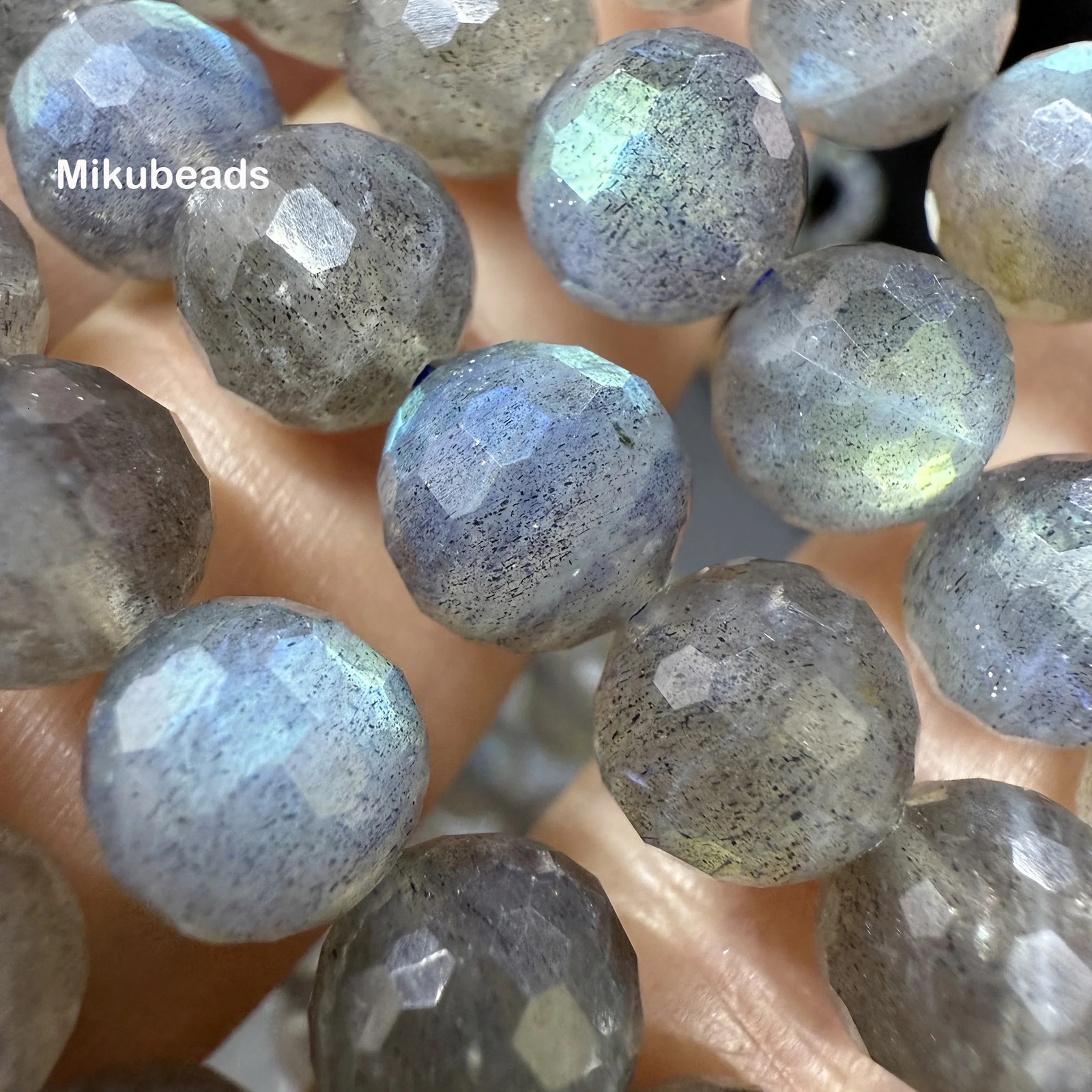 Natural AA Labradorite 6mm 8mm Faceted Shinny Round Loose Beads For Jewelry Making DIY Bracelets Necklace Wholesale Mikubeads 260302