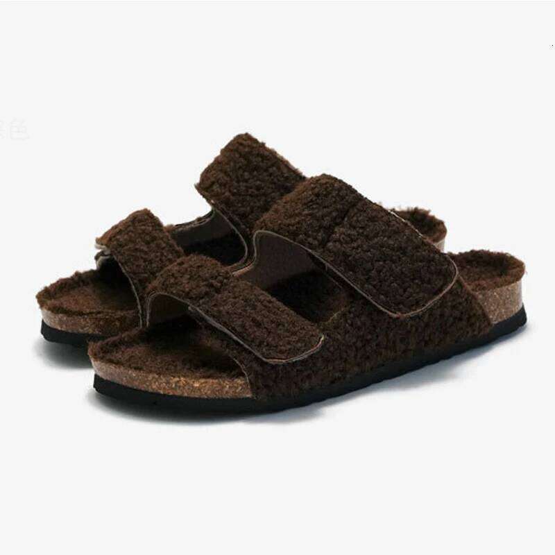 Litfun Winter Furry Women's Non-slip Indoor Fashion Outdoor Slides Fuzzy Warm Comfy Slippers With Arch Support