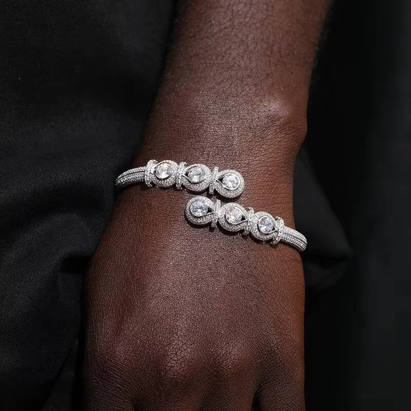 Luxury Moissanite Diamond Bracelet 925 Sterling Silver Fine for Women Men Hip Hop Jewelry