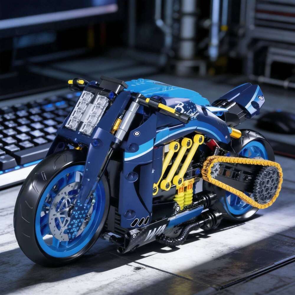 Technical MOC Construction Bricks Motorcycle Model Creative Building Kit Assembly Toys Educational Gift for Children Boys Girls Z260306