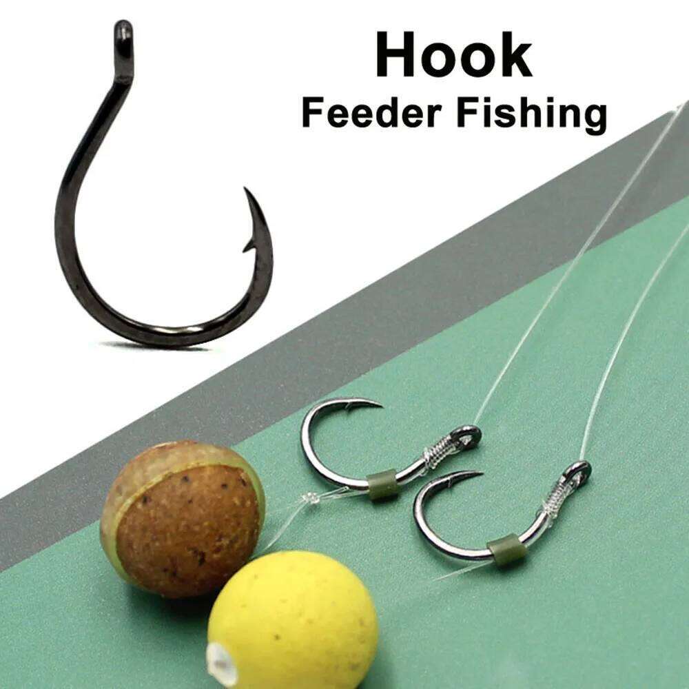 50pcs Hooks Steamed Bread Hook for Method Feeder Pipe Holes Anti-bottom Carp Herring Fishhook Fishing Accessories Pesca S260305