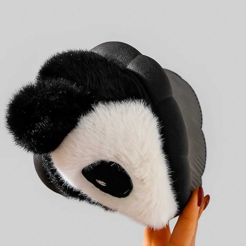 Winter Home Cartoon Fuzzy Slipper Warm Panda rabbit Fur Plush Indoor Women House Shoe Thermal Furry Flat Flip Flop Funny Female S260305