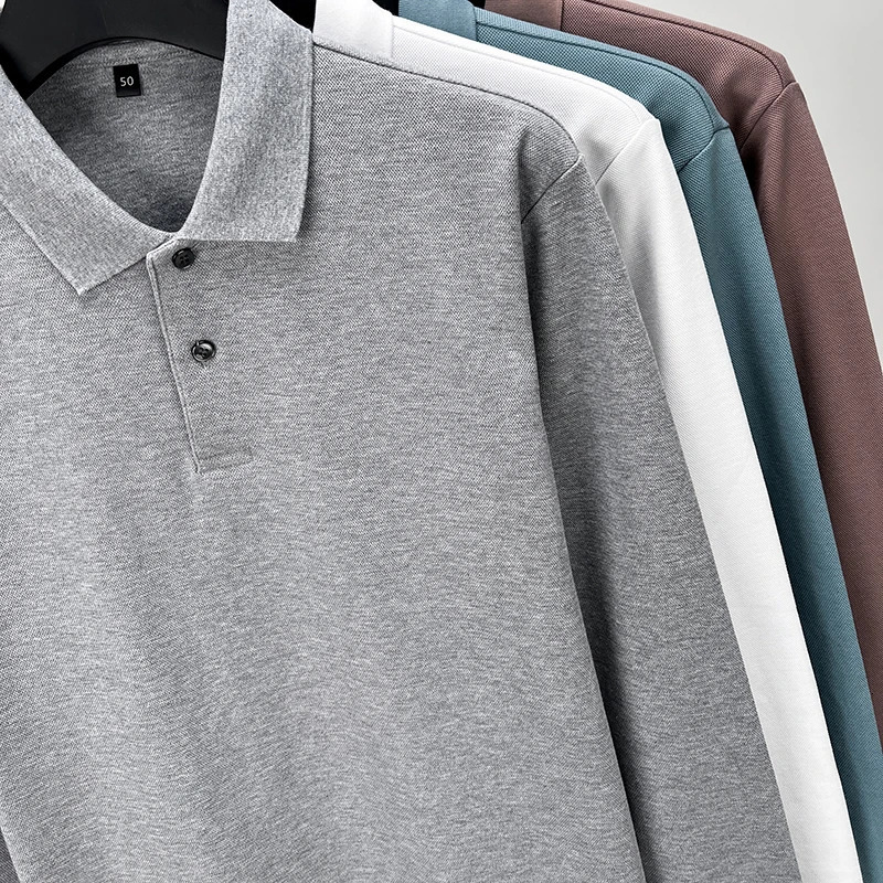 Durable 100 Cotton Men Polo ShirtAutumn Leisure Long Sleeve Breathable Lapels T-shirt 16 Colors Perfect for Golf and Sports 260304