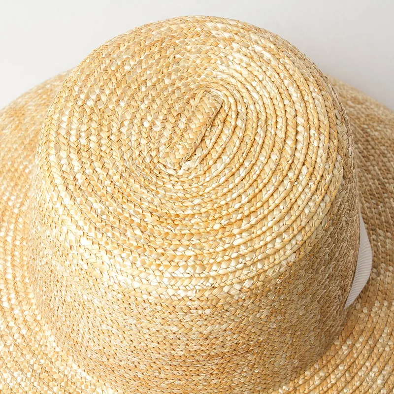 USPOP summer hats for women natural wheat straw hats high flat top long ribbon lace-up sun hats wide brim beach hats 260228