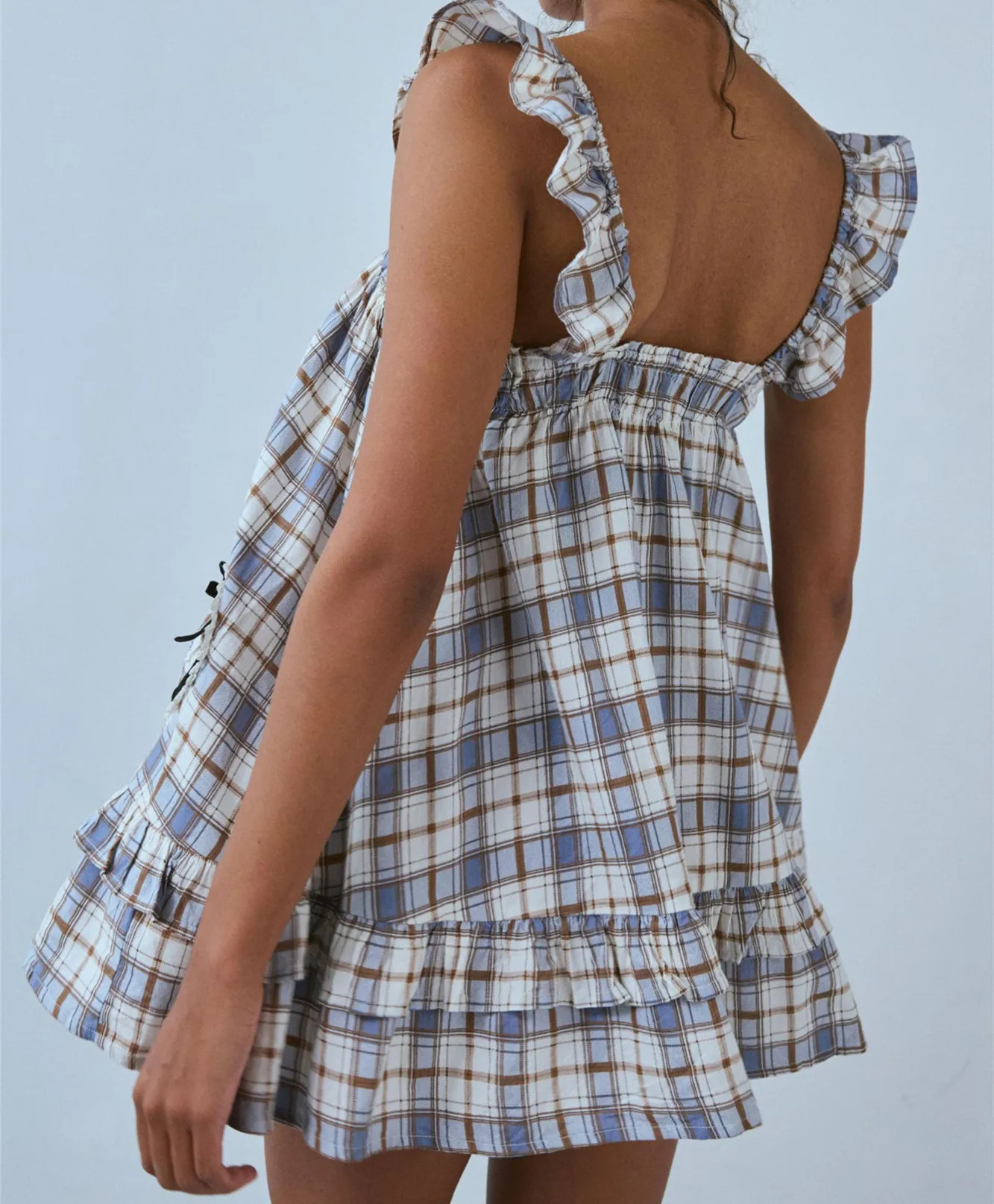 Gaono Women Y2K Tie Shoulder Mini Dress Bow Babydoll Ruffle Short Dress Summer Boho Floral Flowy Beach Sundress 260306