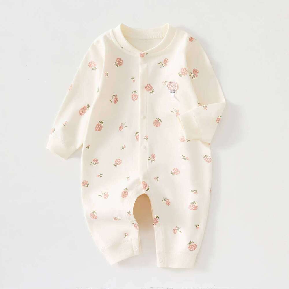 Newborn Four Season Single Breasted Cartoon Cotton High-quality Girl Clothing 0-18 Months Male Baby Jumpsuit Z260306