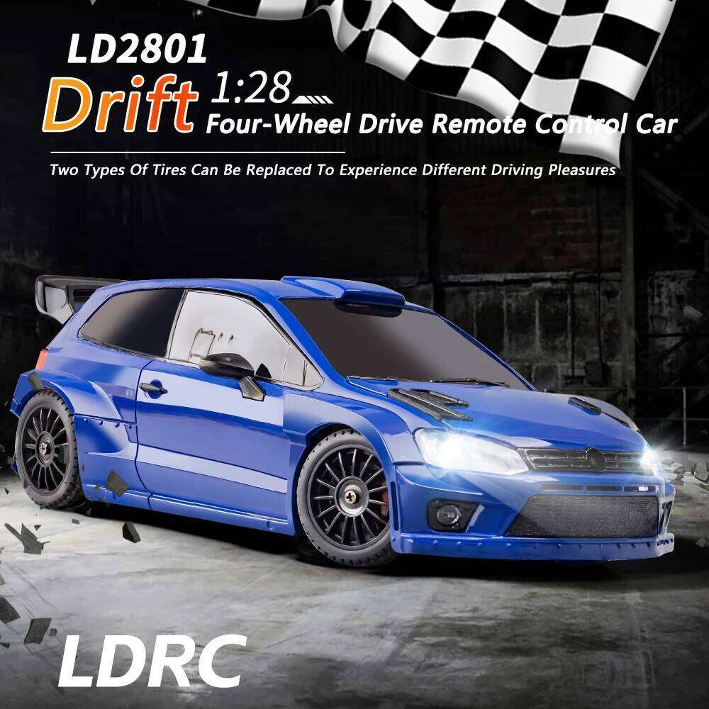 LD2801 RC 1:28 Race 2.4g Radio Drift Remote Control Car 4WD High-Speed Motor Vehicle Model Cars Toy C260305