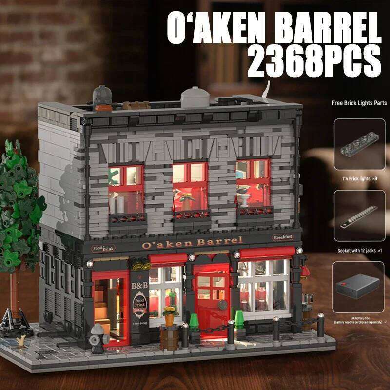 Tavern Antique Shop Building Blocks MOC City Street Scene Architectural Model Bricks Desktop Ornaments Kids Educational DIY Toys Z260305