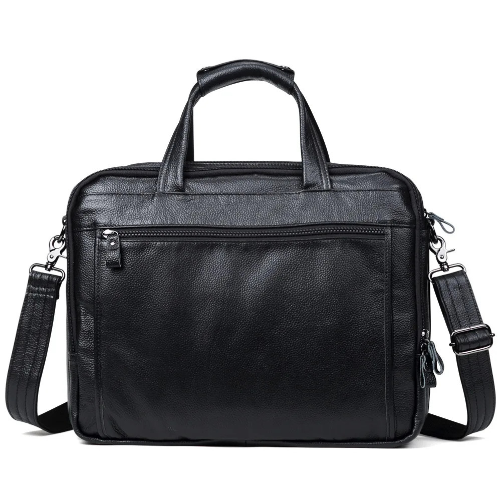 Fashion Genuine Leather Men A4 Office Bag Handbag Business Casual Mens Travel 156 Laptop Shoulder Bags Tote Briefcase 260228