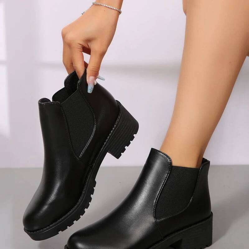 2025 Summer New Short High Heels Round Head Fashion Boots Casual Versatile Women's Shoes