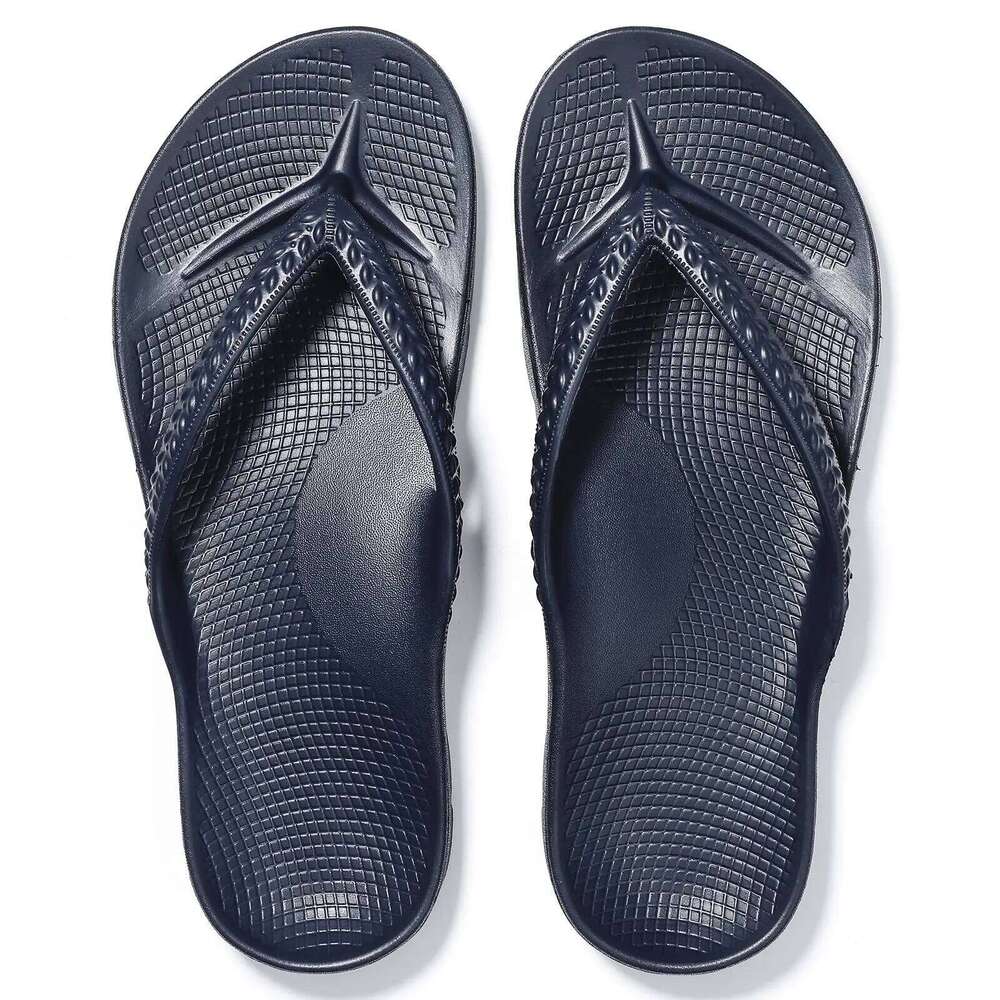 Litfun Men's Summer Flip Flops Comfortable Orthopedic Slippers For Plantar Fascitis Light Outdoor Beach Sandal With Arch Support