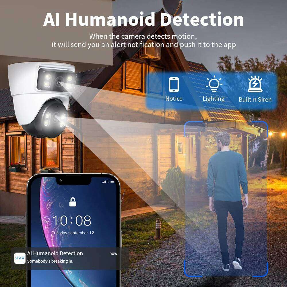 Xiaovv 12MP BQ3 WiFi House Security Camera CCTV With Lens Dual Screen 360 Degree PTZ AI Humanoid Detection Motion Tracking 26W0306