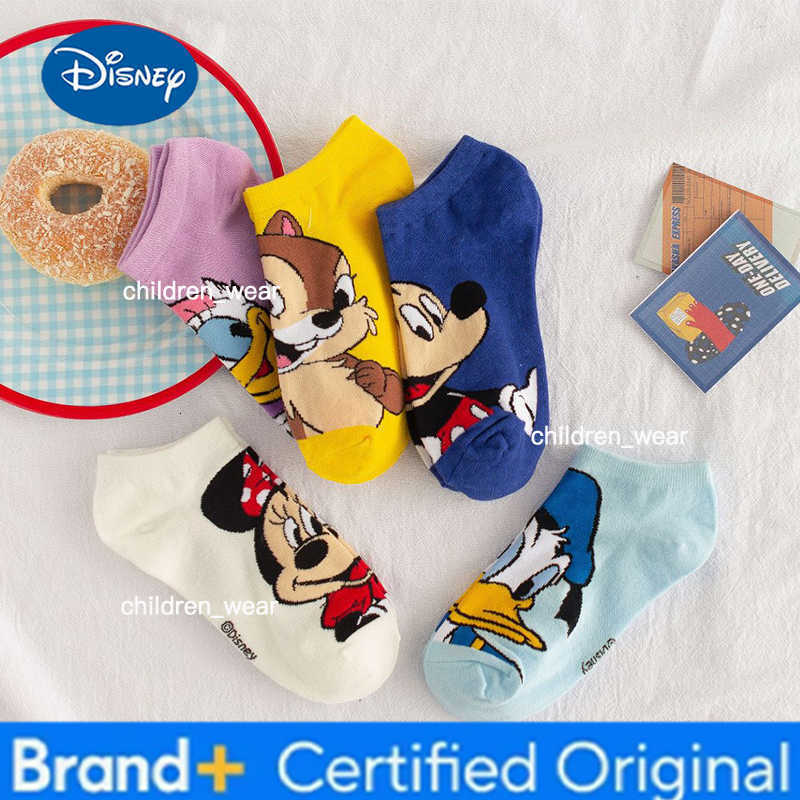 Disney Women 1pair Boat Socks Mickey Mouse Cute Cartoon Japanese Korean Sweet Cotton Socks Spring and Summer Short Tube Socks H260306