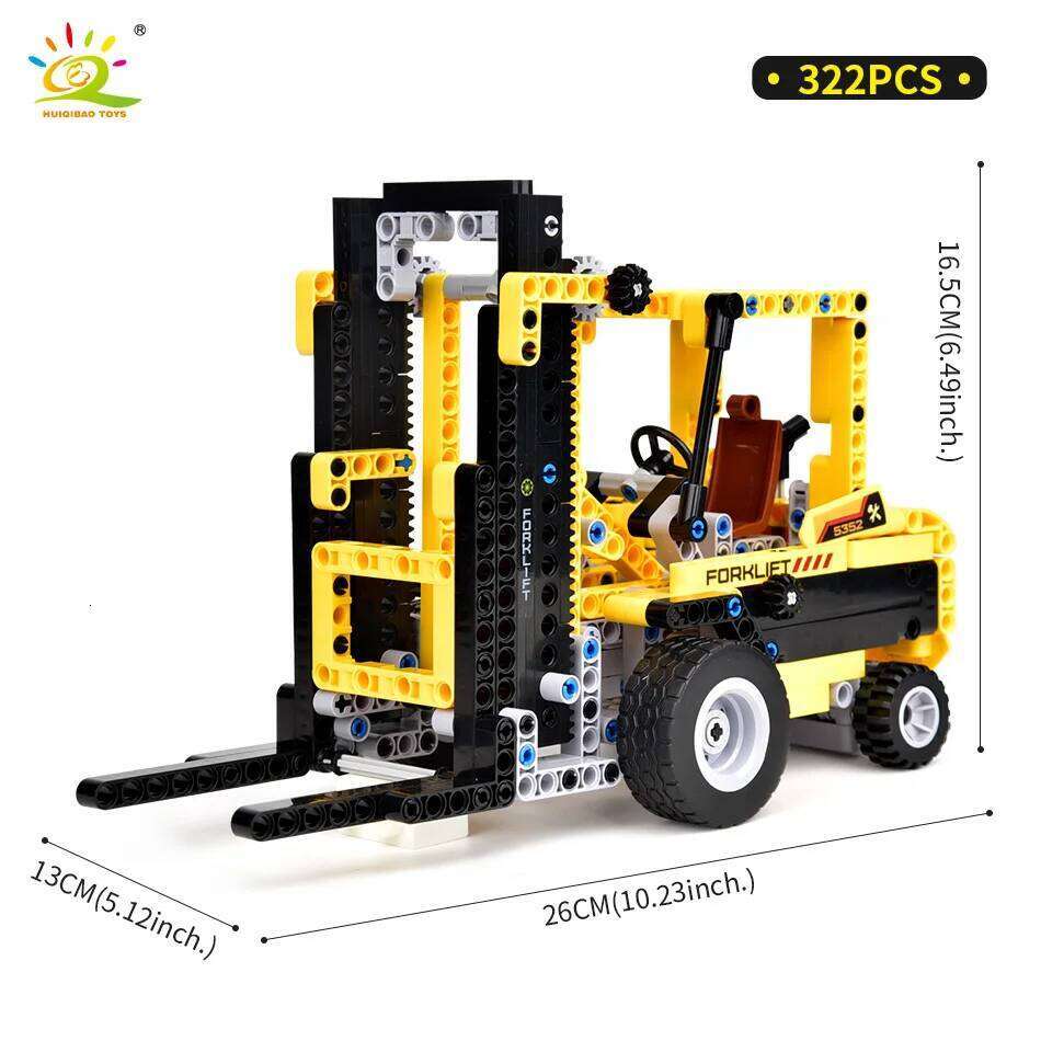 HUIQIBAO Engineering Truck Tech Building Block City Construction Toy For Children Boy Adults Excavator Bulldozer Crane Car Brick Z260306